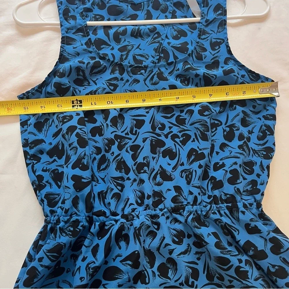 Reformed Urban Outfitters Mini Dress Sleeveless Blue Black Hearts Cutout Small